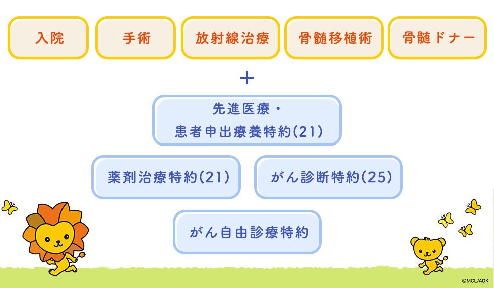 入院 手術 放射線治療 骨髄移植術 + 先進医療特約