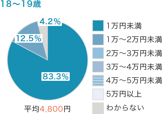 世代別の保険料（月額　18歳～19歳）